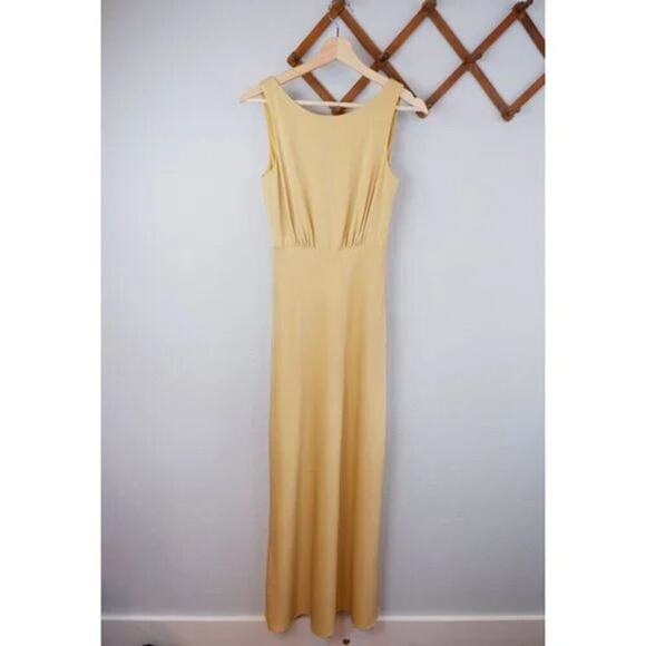 BALTIC BORN Molly Mod Maxi Dress Pale Mustard Butter Yellow Size Medium NWT New - Picture 1 of 12